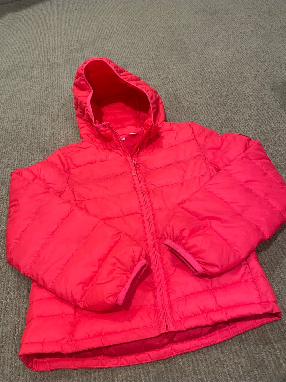 GAP Girls Hot Pink Hooded Puffer Jacket